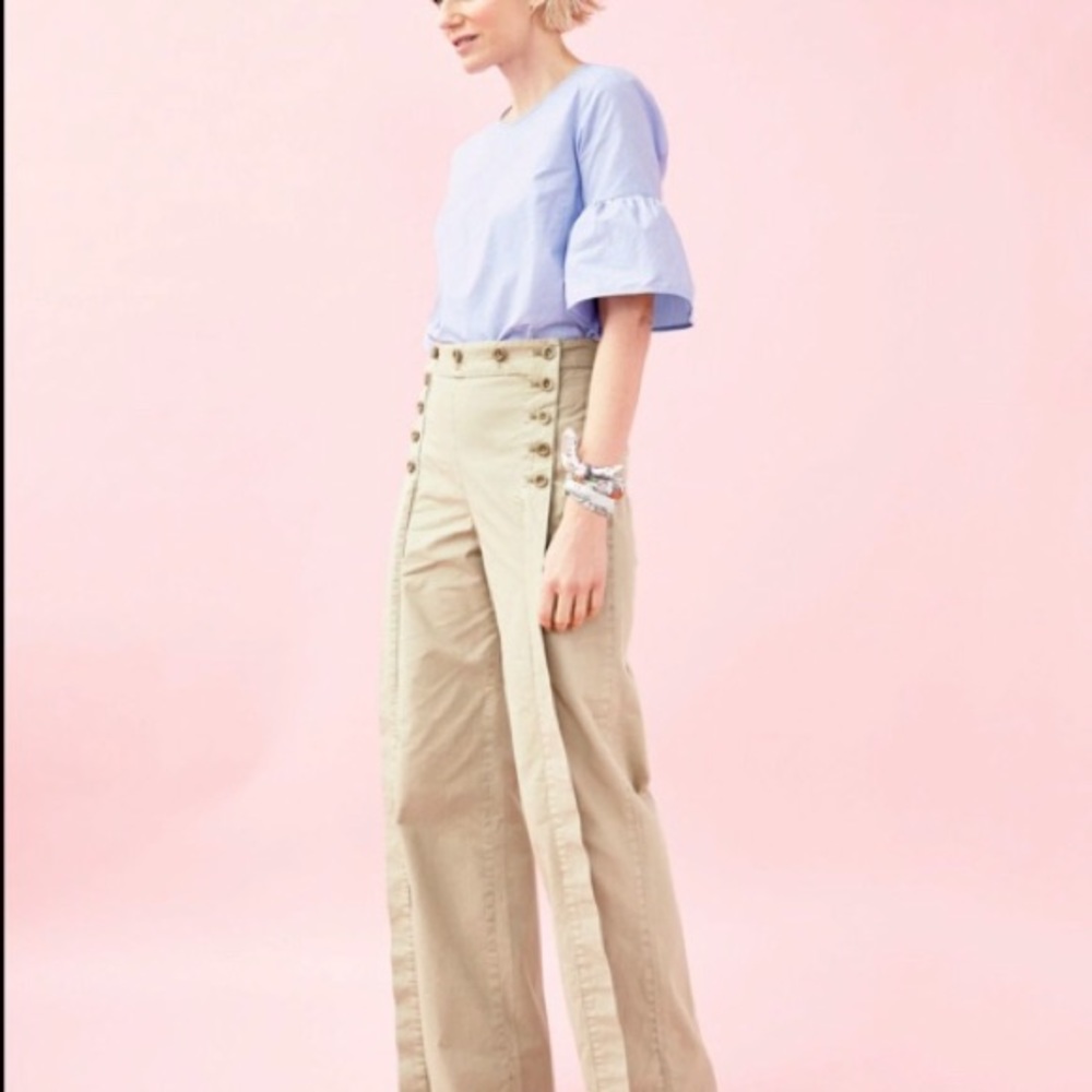 J. Crew 14 Wide Leg Sailor Chino Pants Cotton